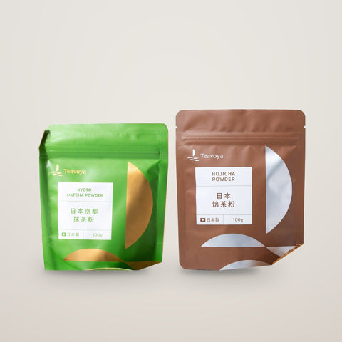 抹茶+焙茶雙粉組:京都抹茶粉100g、焙茶粉100g