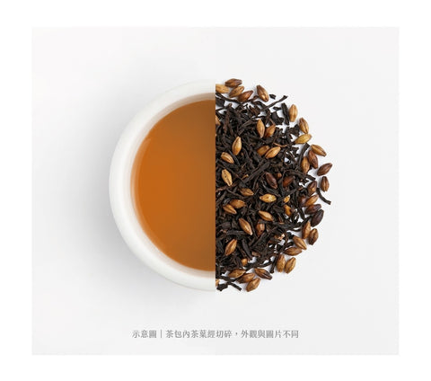 老麥紅茶包 茶湯與茶葉示意圖