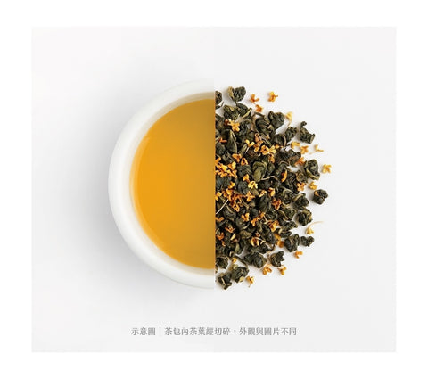 桂花風味烏龍茶包 3克 x 15包 茶湯與茶葉示意圖