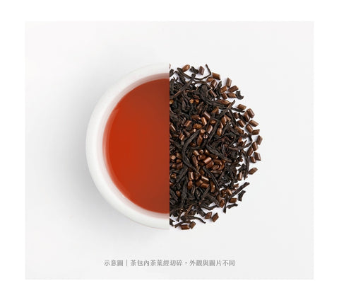 古早味紅茶茶包 50g 茶湯與茶葉示意圖